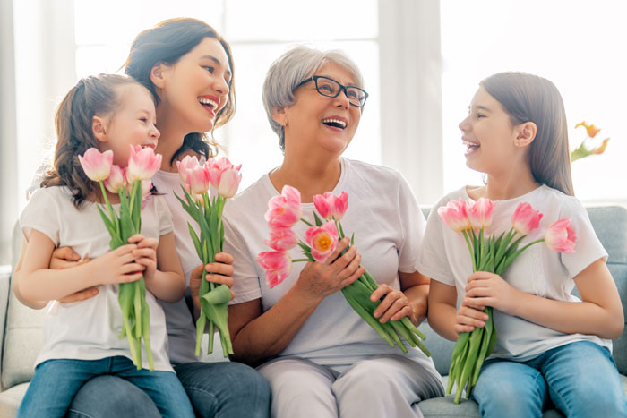 Different generations of women together 