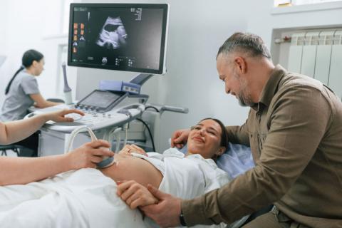 Women having ultrasound